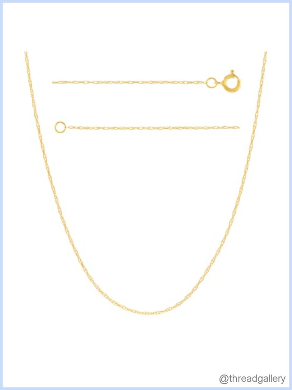 14K Solid Gold Rope Chain Necklace Thin Braided Pendant Chain Dainty